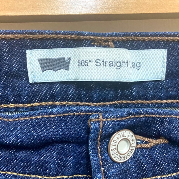 Levi’s 505 Straight Leg Jeans Women’s High Rise Dark Wash W32 L32 - Picture 7 of 12